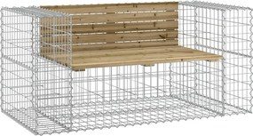 vidaXL tömör impregnált fenyőfa gabion kerti pad 143x71x65,5 cm