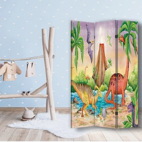 Gario Paraván Színes dinoszauruszok a tónál Méret: 180 x 170 cm, Kivitelezés: Klasszikus paraván