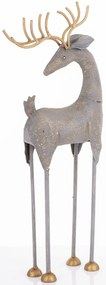 Szarvas figura 45514 ezüst, arany fém 45x20x7cm