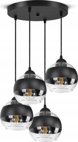 Mennyezeti Függő Lámpa Csillár Fekete Üveg Gömbök Black Belt EZ4 Led E27