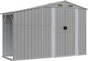 vidaXL szürke horganyzott acél kerti fészer 277x93x179 cm