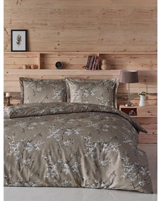 Barna kétszemélyes pamut ágyneműhuzat 200x200 cm Chicory – Mijolnir