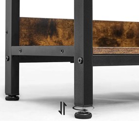 TV állvány 6 rekesszel, tárolópolc 120 x 80 x 33 cm, barna fekete