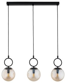 Csillár zsinóron SITRO 3xE14/10W/230V fekete/füstös bézs