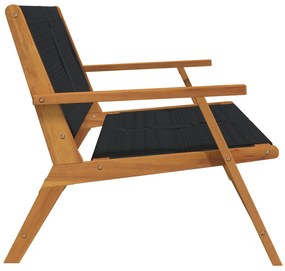 Kerti pad Fekete 76x122x73 cm Tömör akácfából