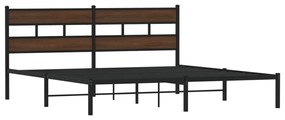 barna tölgy színű fejtámlás ágykeret matrac nélkül 183 x 213 cm