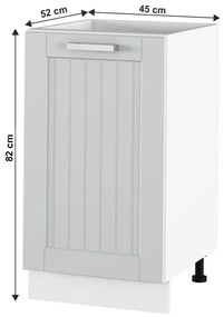 Alsó konyhaszekrény Janne Typ 54 (világosszürke + fehér). 1021212