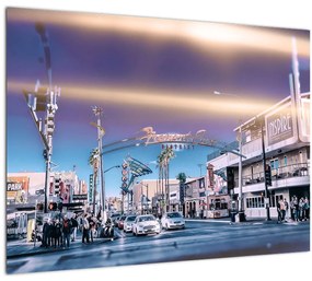 Kép egy utcáról Las Vegasban (üvegen) (70x50 cm)