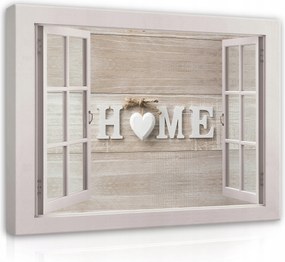 Vászonkép 3D Ablak Felirat Home Nagy 120x80