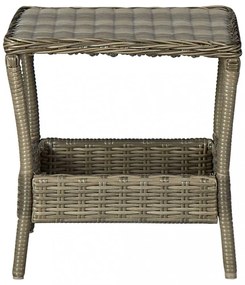 barna polyrattan kerti asztal 45 x 45 x 46,5 cm