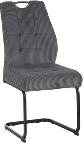 Étkezőszék, szürke/fekete, KELMA