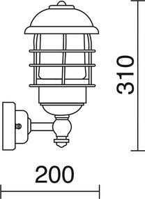 Novolux ISEO 667A-G05X1A-33 Fali lámpa 1x42W/E27 IP44