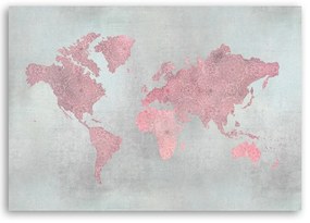 Gario Vászonkép A kontinensek rózsaszín térképe - Andrea Haase Méret: 120 x 80 cm