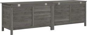 vidaXL antracit tömör fenyőfa kerti tárolóláda 198,5 x 50 x 56,5 cm