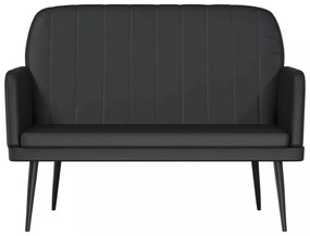 fekete műbőr pad 107 x 80 x 81 cm