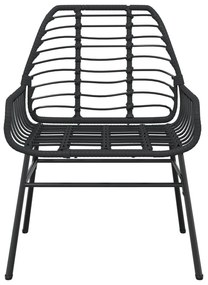 2 db fekete polyrattan kerti szék