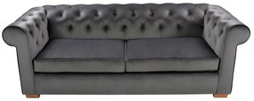Oxford Chesterfield Kihúzható kanapé, 3 személyes 88x216x75 cm, antracitszürke