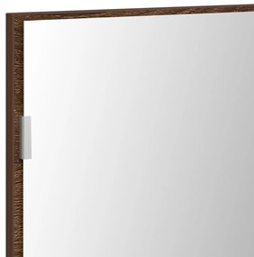 Fürdőszoba Tükörszekrény LED Fénnyel Barna Tölgy 80x37 cm