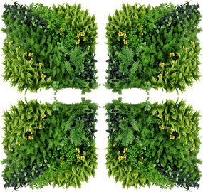 Outsunny 12 darabos Mesterséges Növény Fal Élőfal 50x50 cm UV Védelemmel | Aosom
