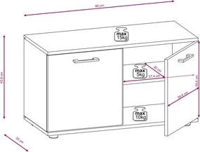 Előszoba bútor szett Wotan tölgy / fehér színkombinációban – SANTO