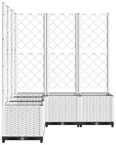 fehér polipropilén rácsos kerti ültetőláda 120 x 120 x 136 cm