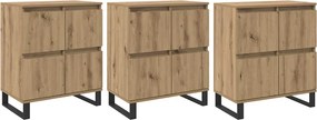 vidaXL Széf 3 pcs Artisan tölgy 60 x 35 x 70 cm