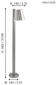 Eglo 97485 - LED RGB Dimmelhető kültéri lámpa CALDIERO-C 1xE27/9W/230V matt króm