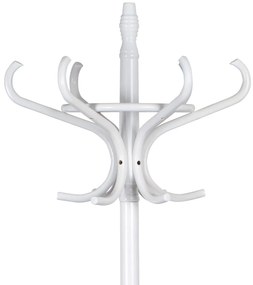 Masszív fa fogas, matt fehér, 186 cm