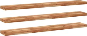 vidaXL 3 db olajbevonatú tömör akácfa függőpolc 120 x 20 x 4 cm