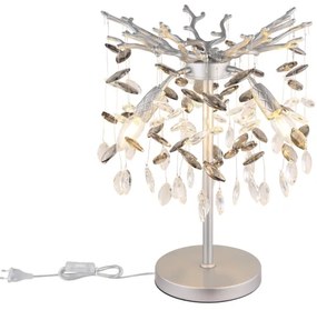 Globo 64138TS - QUEENA asztali lámpa 3x E14/40W/230V, ezüstszínű