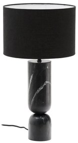 Fekete márvány asztali lámpa textil búrával (magasság 57 cm) Vex – Kave Home