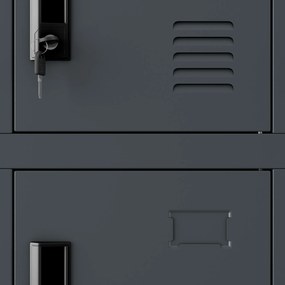 KAROL többrekeszes szociális szekrény, 900 x 1850 x 400 mm, antracitszürke