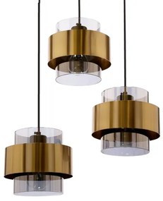 Csillár zsinóron SPIEGA 3xE27/60W/230V arany/fekete