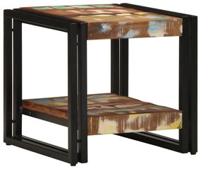 Többszínű Dohányzóasztal 40x50x38 cm Tömör újrahasznosított fa