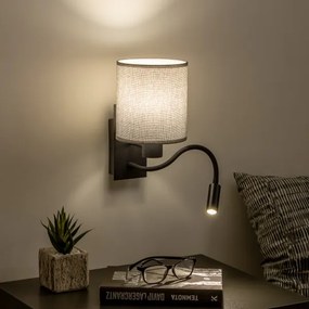 Brilagi - LED Rugalmas fali lámpa NUBILA 1xE27/25W/230V + LED/3W fekete/szürke