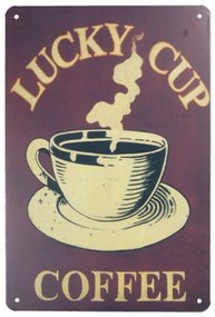 Fémkép "Lucky Cup Coffee" 20x30cm