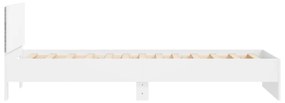 fehér ágykeret fejtámlával és LED-világítással 100 x 200 cm