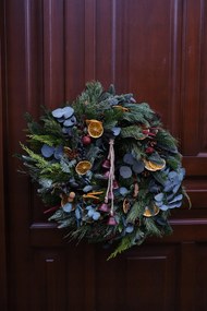 Nobilis Természetes Fenyőből Készült Karácsonyi Koszorú, 30cm , Karácsony