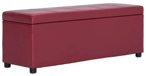 bordó műbőr pad tárolórekesszel 116 cm