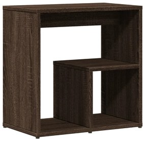 2 db barna tölgyszínű szerelt fa kisasztal 50x30x50 cm