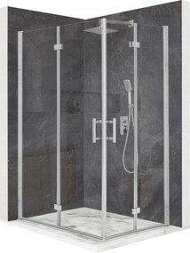 Zuhanykabin 110x90cm összecsukható ajtó króm Esg üveg 6mm bevonat