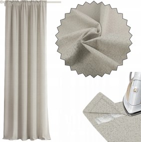 Sötétítő Függöny Lenvászon +rövidítő Szalag 140x250 Bézs