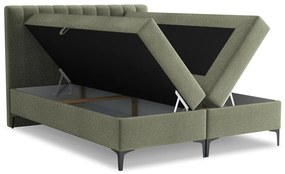 Zöld ágyneműtartós boxspring ágy 160x200 cm Puhala – Makamii