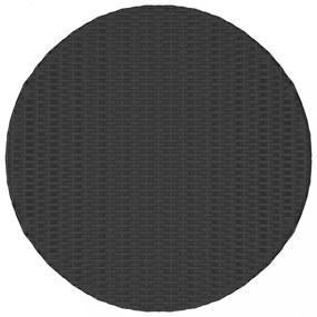 fekete polyrattan teázóasztal 68 x 68 x 30 cm