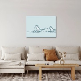 Kép - Vízcseppekből álló lovak (70x50 cm)