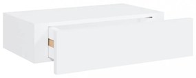 2 db fehér MDF falra szerelhető fiókos polc 40 x 23,5 x 10 cm