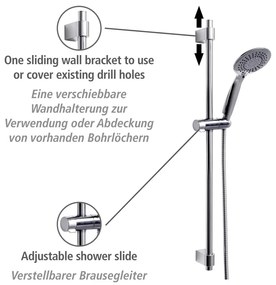 Fényes ezüstszínű rozsdamentes acél zuhanyszett 66 cm Young – Wenko