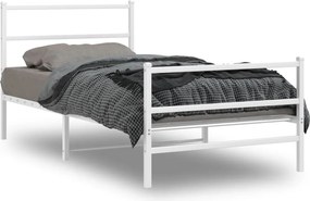 vidaXL fehér fém ágykeret fej- és lábtámlával 107 x 203 cm
