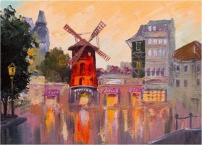Kép - Moulin rouge, Párizs, Franciaország (üvegen) (70x50 cm)