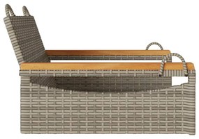 szürke polyrattan hintapad 63 x 62 x 40 cm
